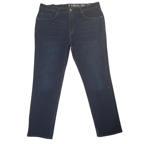 Devil-Dog Dungarees Other - Devil-Dog Dungarees Jeans Mens 38x30* Athletic Slim Fit Dark Wash Indigo denim